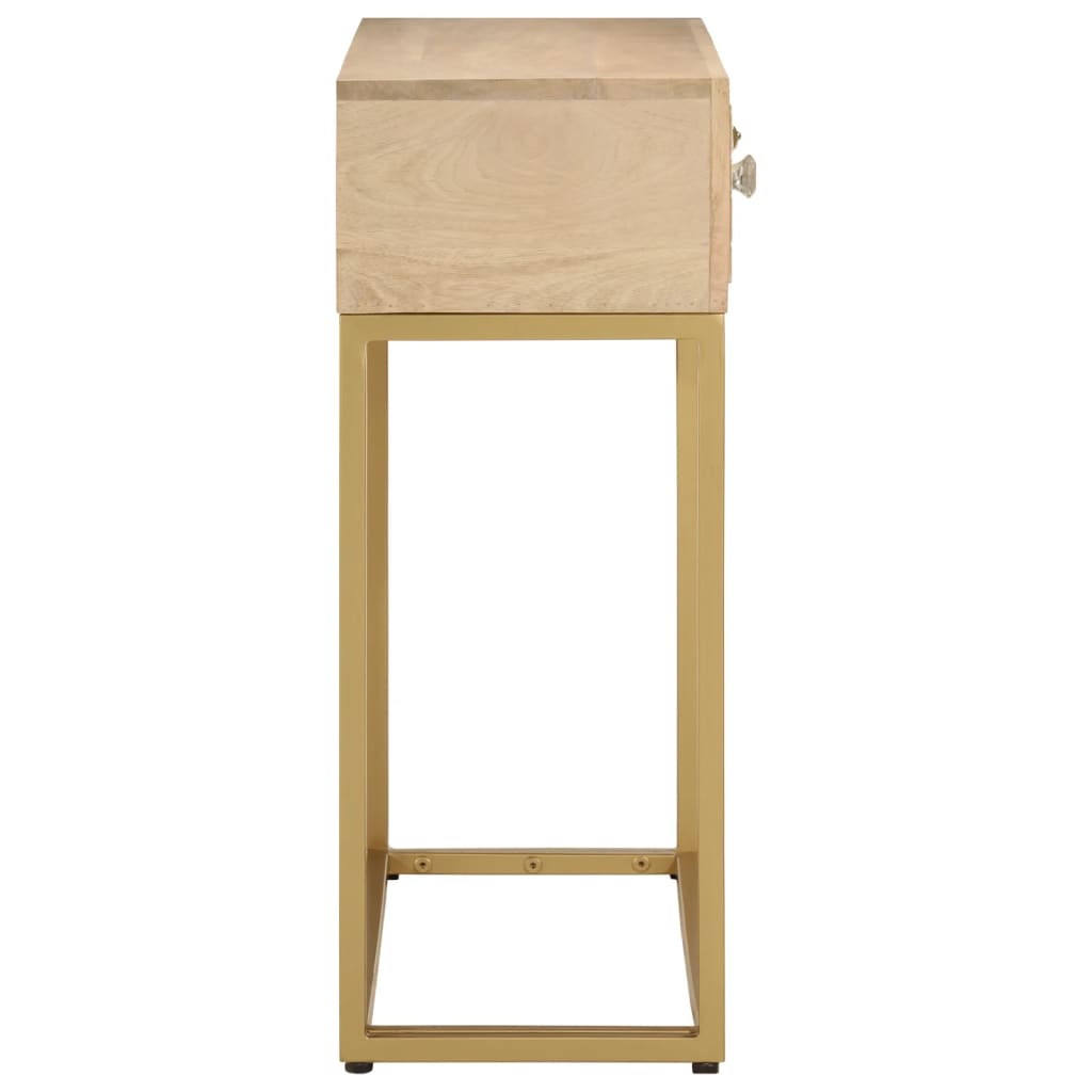 Wandtafel 90x30x76 cm massief mangohout en ijzer is nu te koop bij PeponiXL, paradijselijk wonen!