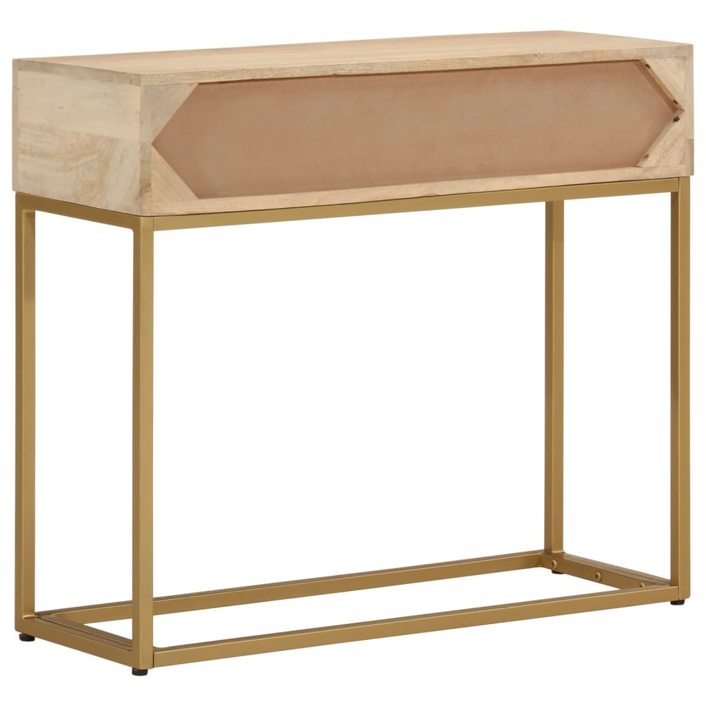 Wandtafel 90x30x76 cm massief mangohout en ijzer is nu te koop bij PeponiXL, paradijselijk wonen!