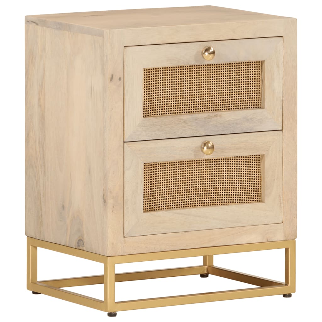 Nachtkastje 40x30x50 cm massief mangohout en ijzer is nu te koop bij PeponiXL, paradijselijk wonen!