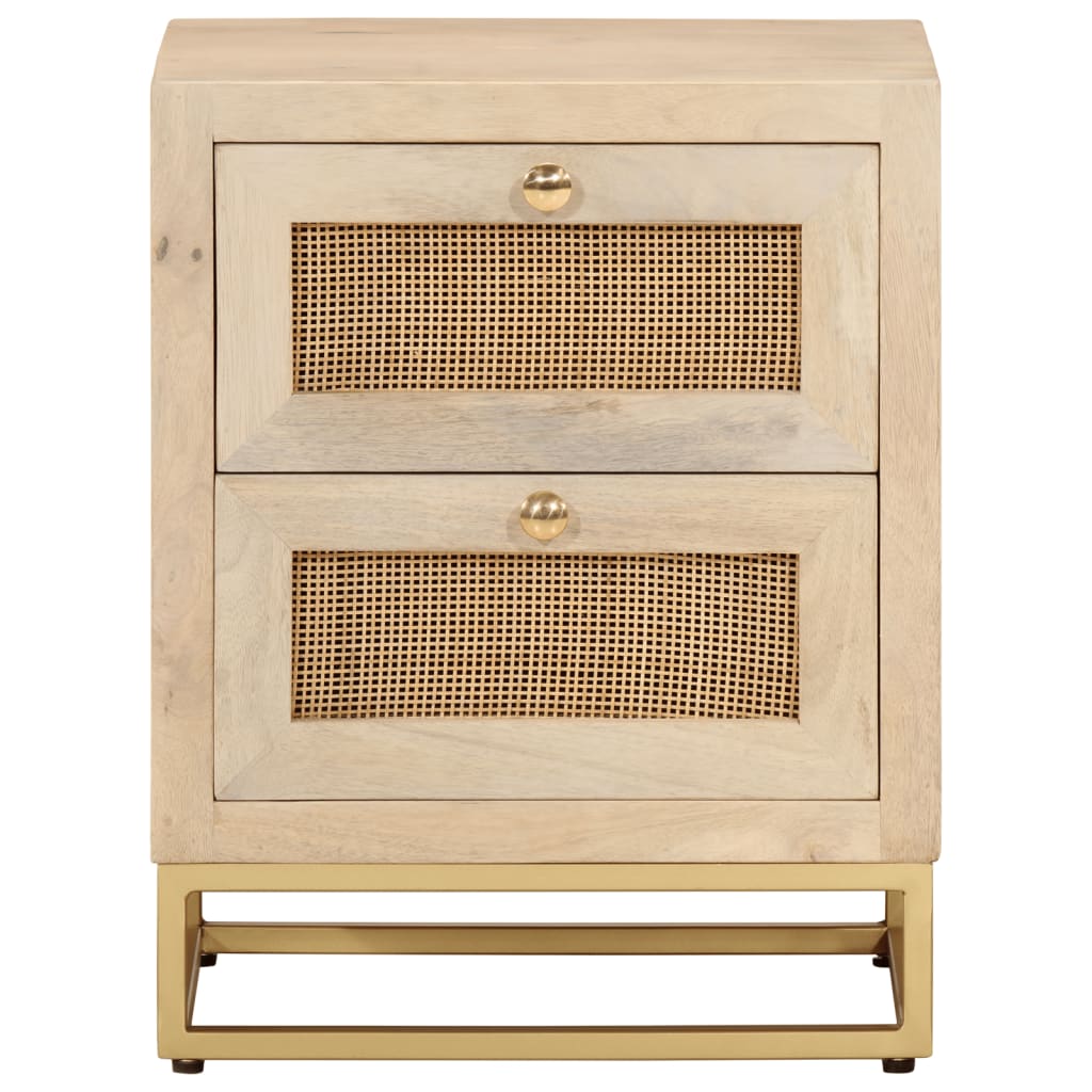 Nachtkastje 40x30x50 cm massief mangohout en ijzer is nu te koop bij PeponiXL, paradijselijk wonen!