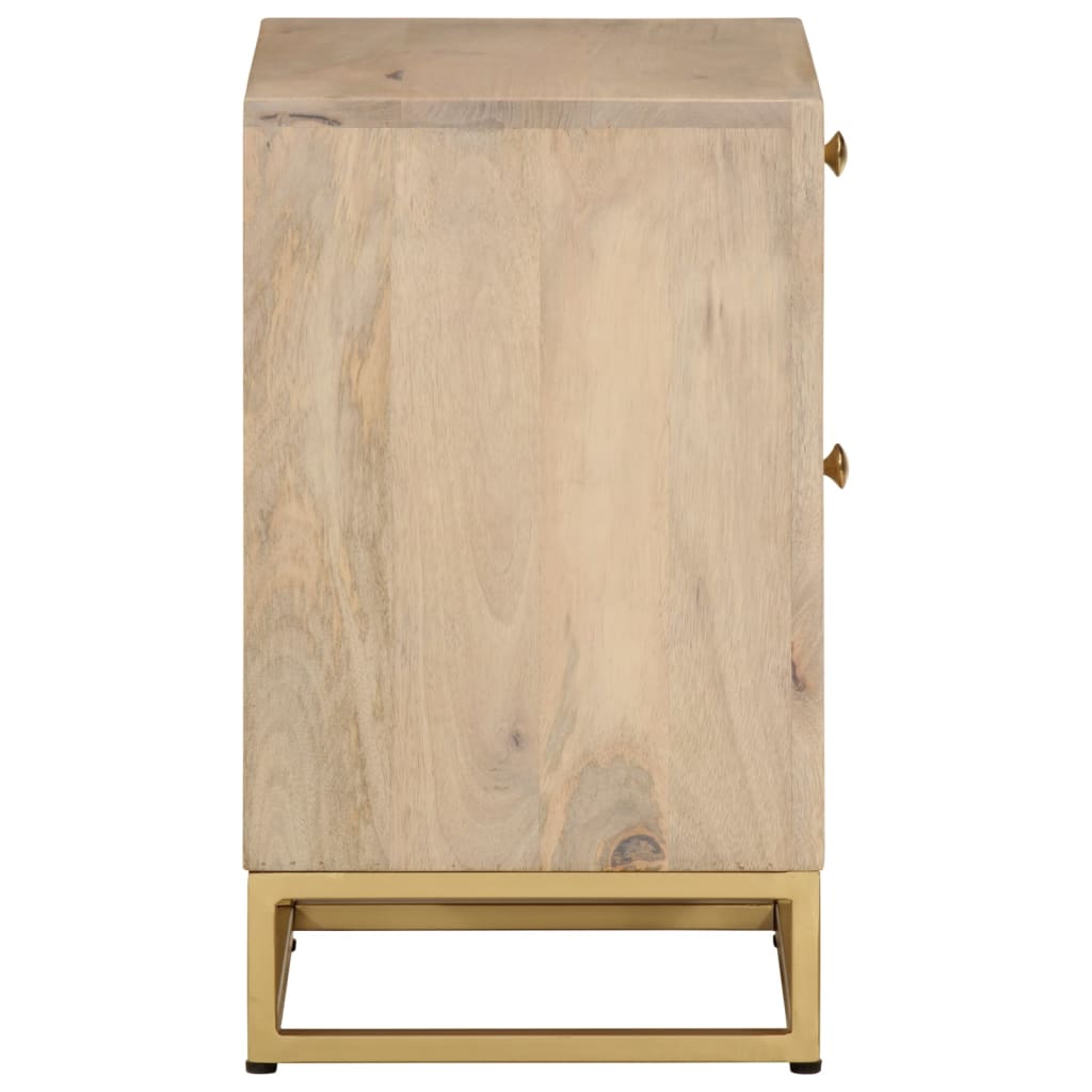 Nachtkastje 40x30x50 cm massief mangohout en ijzer is nu te koop bij PeponiXL, paradijselijk wonen!
