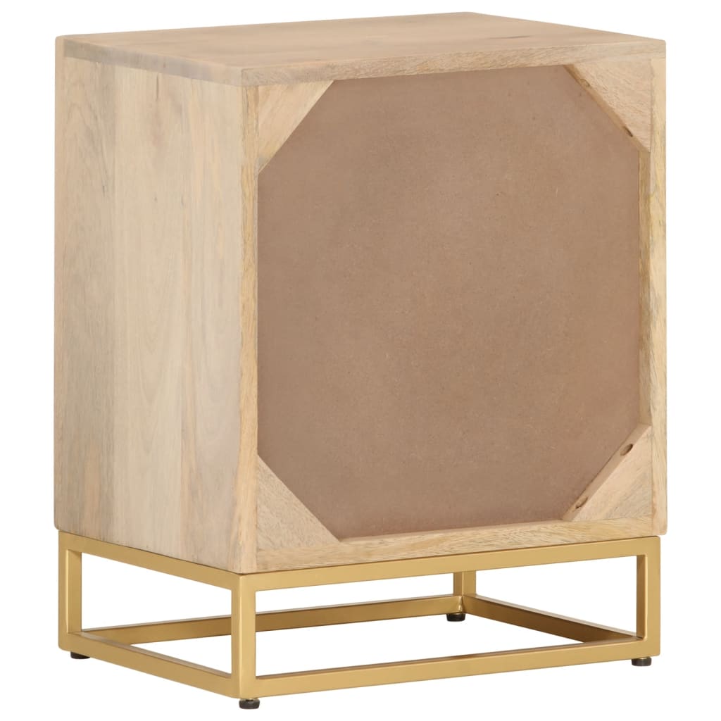Nachtkastje 40x30x50 cm massief mangohout en ijzer is nu te koop bij PeponiXL, paradijselijk wonen!