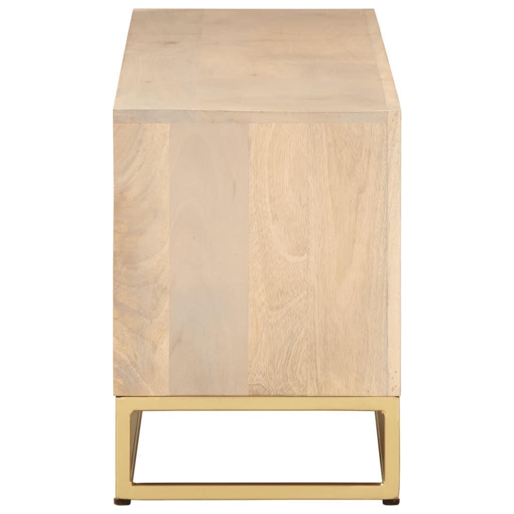 Tv-meubel 110x30x40 cm massief ruw mangohout en ijzer is nu te koop bij PeponiXL, paradijselijk wonen!