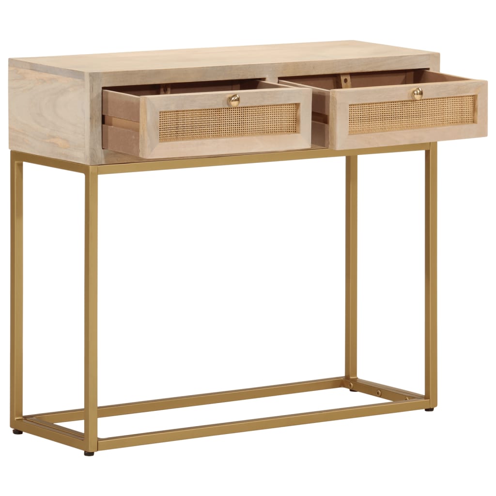 Wandtafel 90x30x76 cm massief mangohout en ijzer is nu te koop bij PeponiXL, paradijselijk wonen!