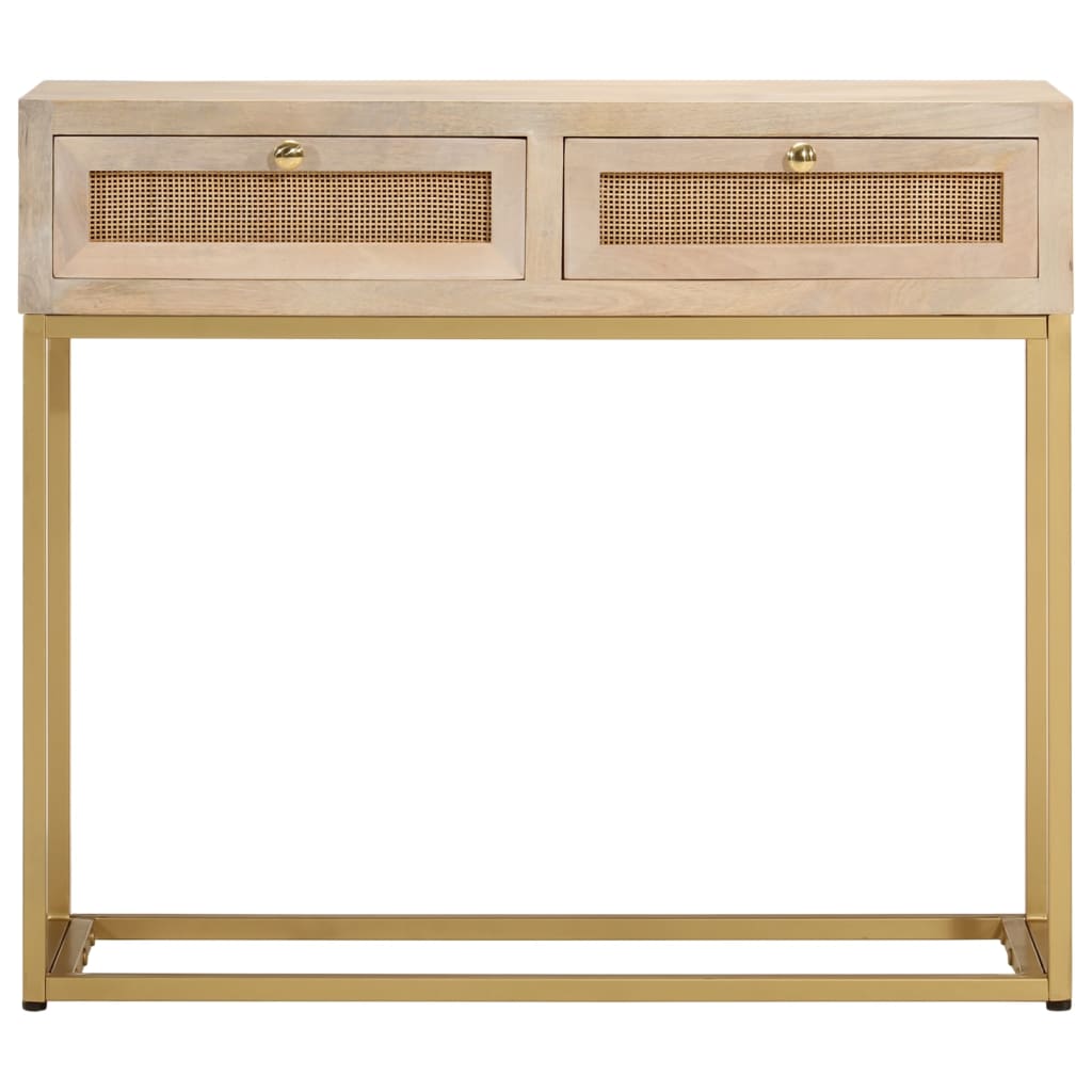 Wandtafel 90x30x76 cm massief mangohout en ijzer is nu te koop bij PeponiXL, paradijselijk wonen!