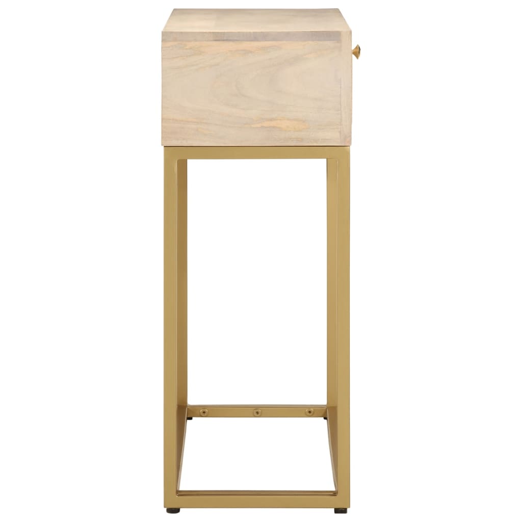 Wandtafel 90x30x76 cm massief mangohout en ijzer is nu te koop bij PeponiXL, paradijselijk wonen!