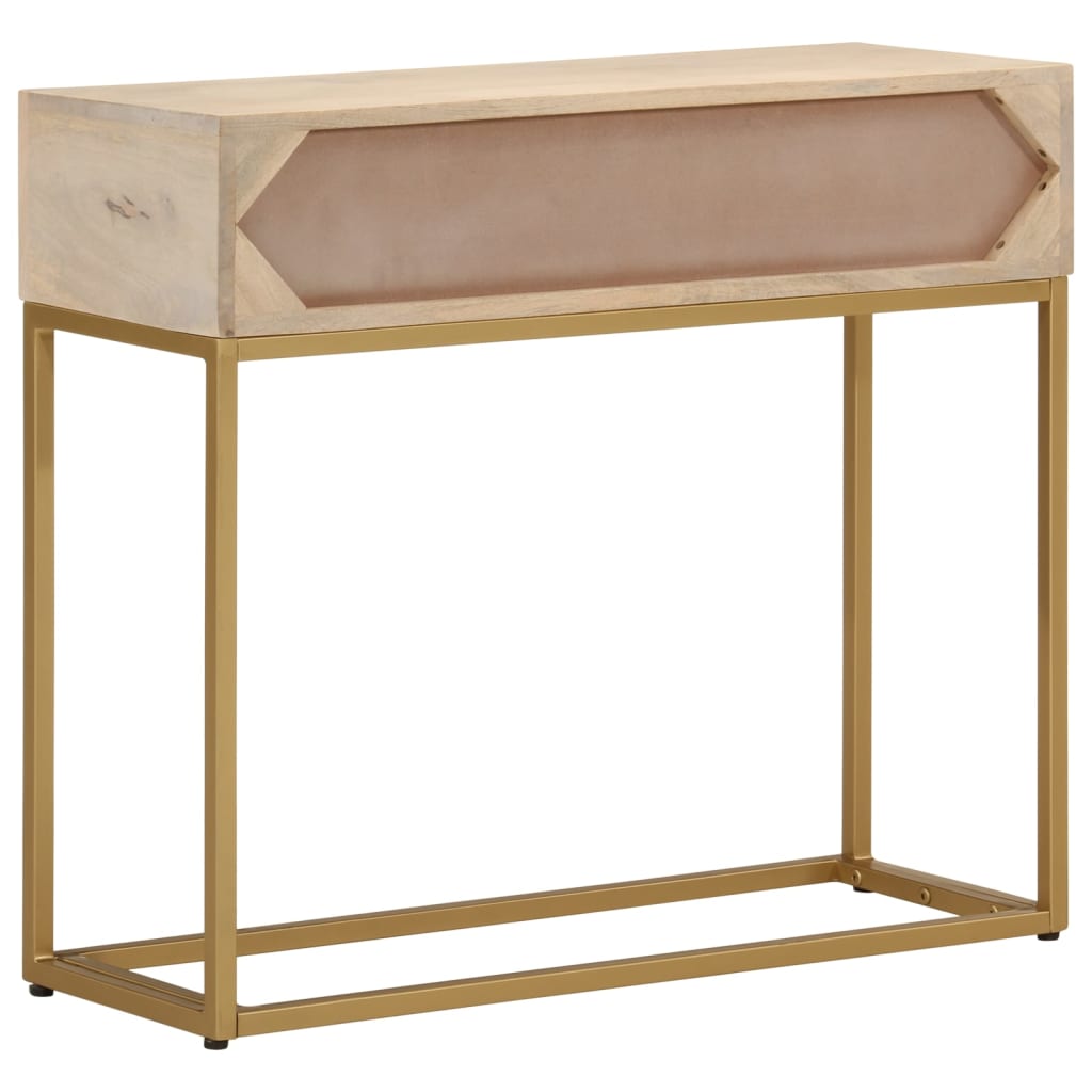 Wandtafel 90x30x76 cm massief mangohout en ijzer is nu te koop bij PeponiXL, paradijselijk wonen!