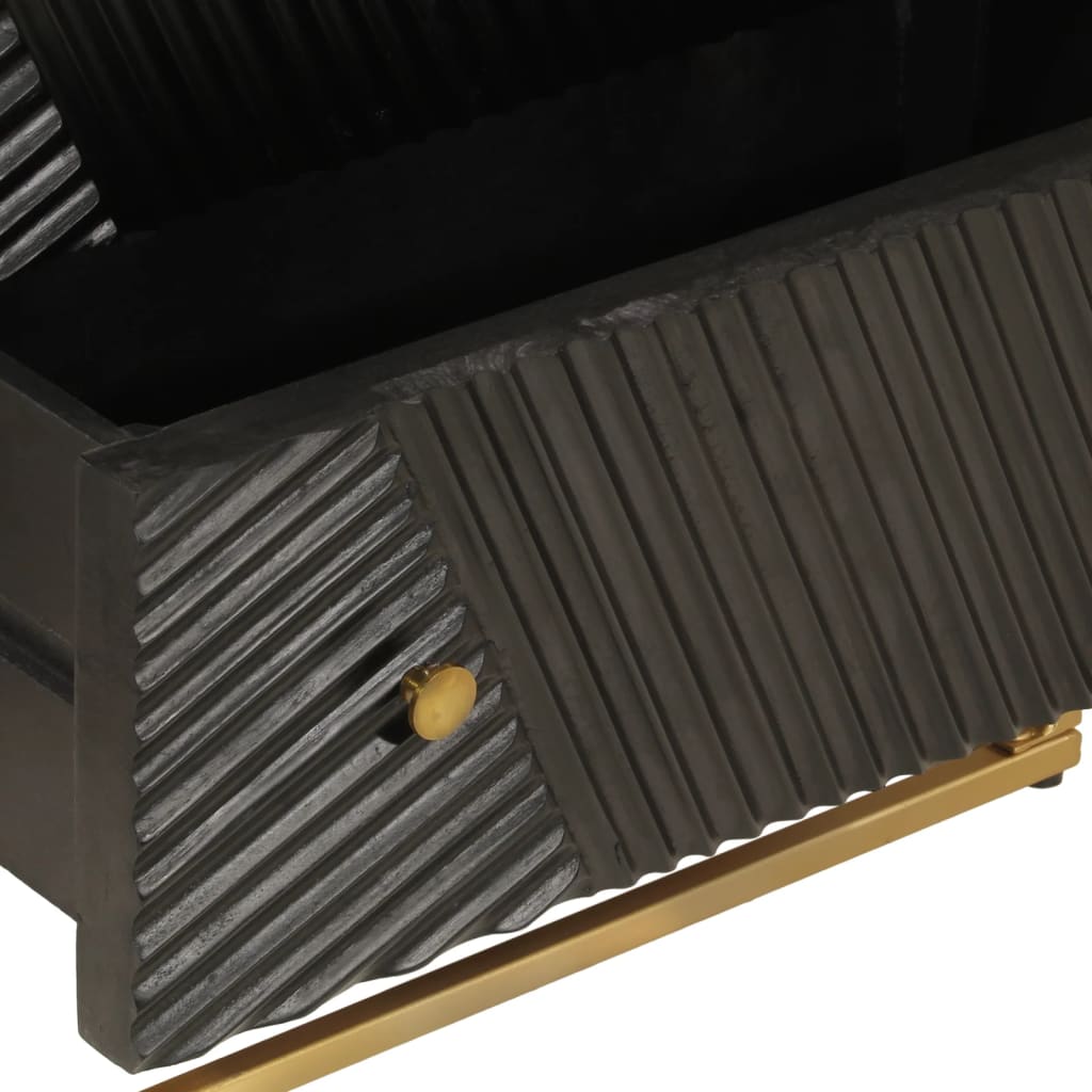 Ladekastje 55x30x76 cm massief mangohout en ijzer zwart is nu te koop bij PeponiXL, paradijselijk wonen!