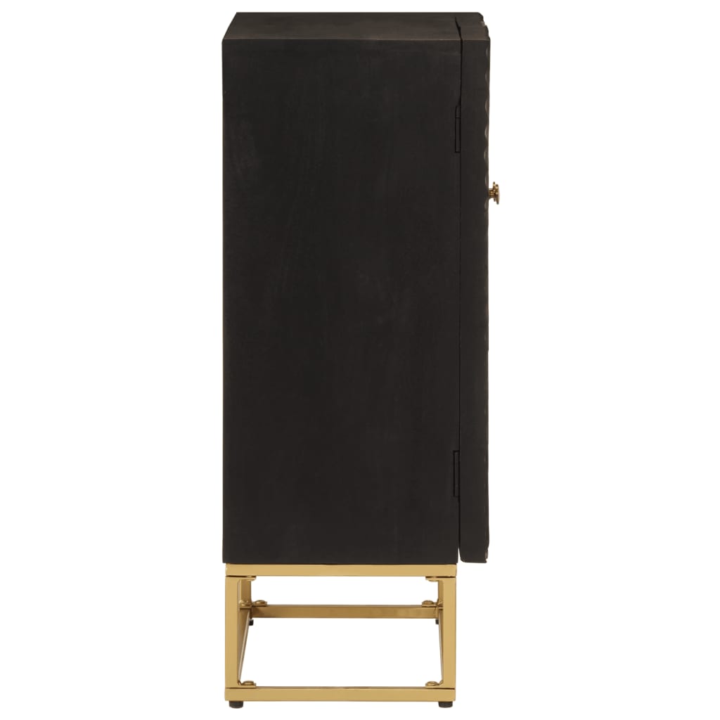 Dressoir 55x30x76 cm massief mangohout en ijzer zwart is nu te koop bij PeponiXL, paradijselijk wonen!