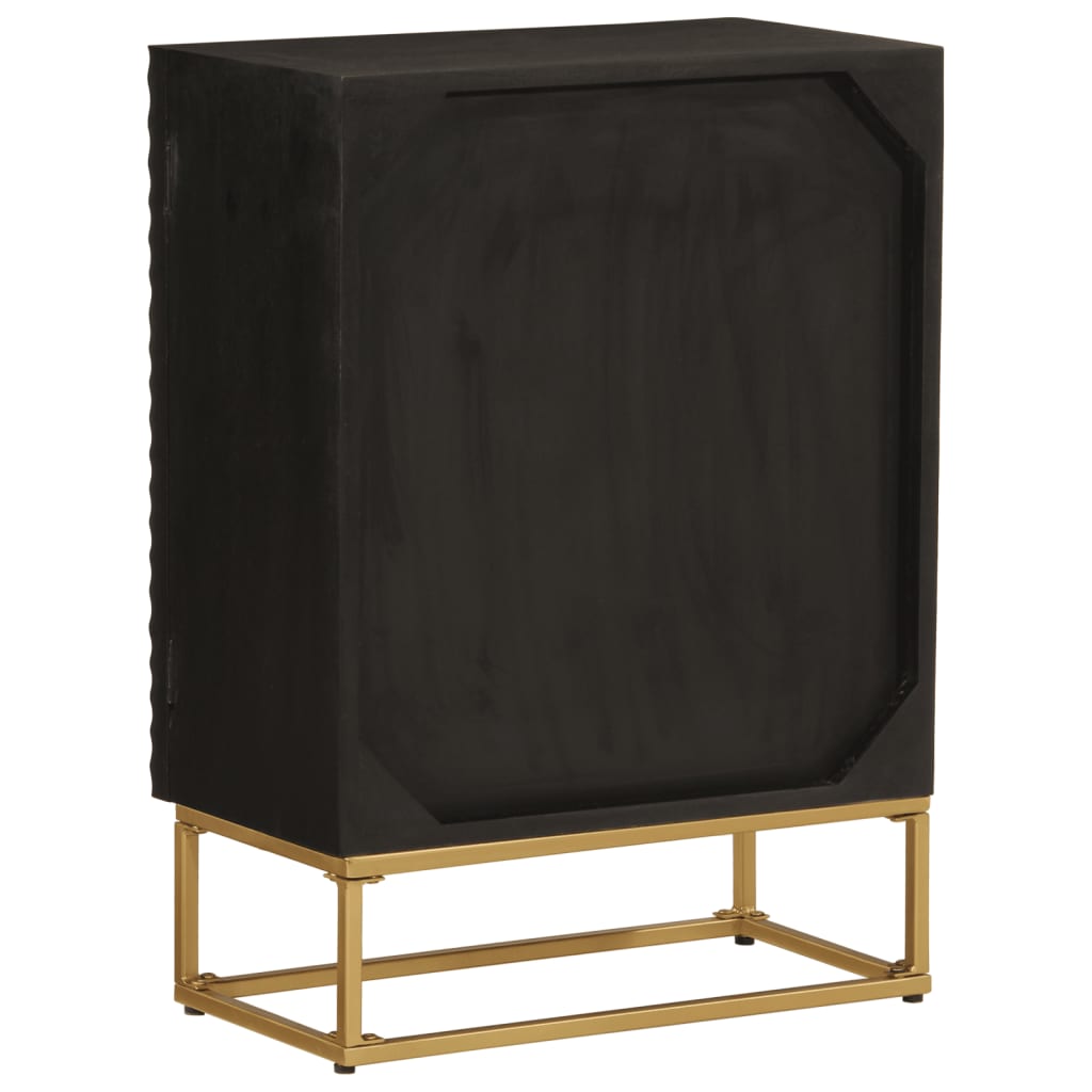 Dressoir 55x30x76 cm massief mangohout en ijzer zwart is nu te koop bij PeponiXL, paradijselijk wonen!