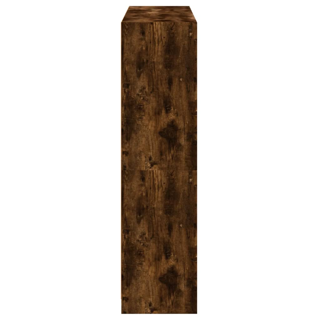 Boekenkast met deuren 136x37x142 cm hout gerookt eikenkleurig is nu te koop bij PeponiXL, paradijselijk wonen!