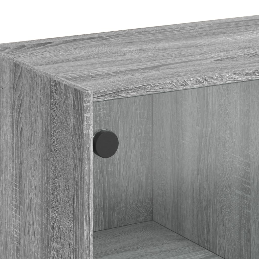 Boekenkast met deuren 136x37x142 cm hout grijs sonoma eiken is nu te koop bij PeponiXL, paradijselijk wonen!