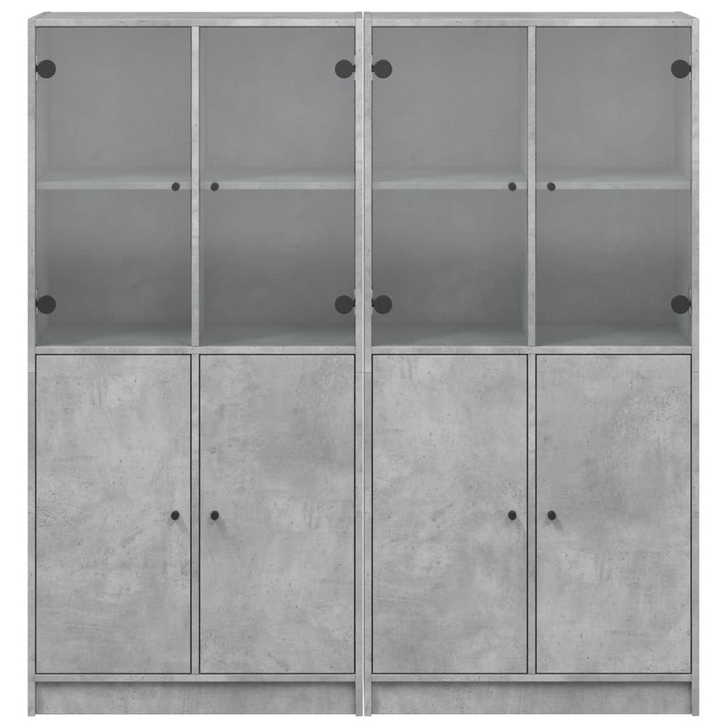 Boekenkast met deuren 136x37x142 cm bewerkt hout betongrijs is nu te koop bij PeponiXL, paradijselijk wonen!