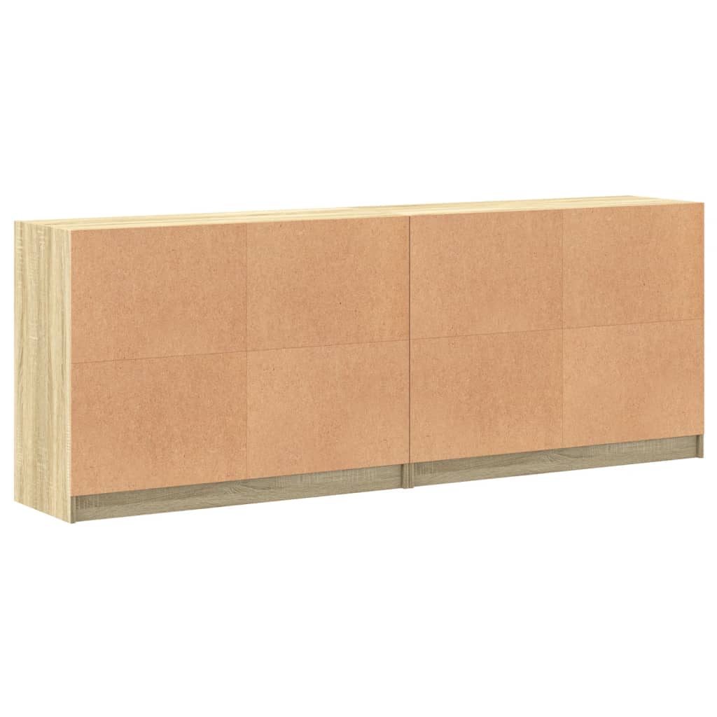Boekenkast met deuren 204x37x75 cm hout sonoma eikenkleurig is nu te koop bij PeponiXL, paradijselijk wonen!