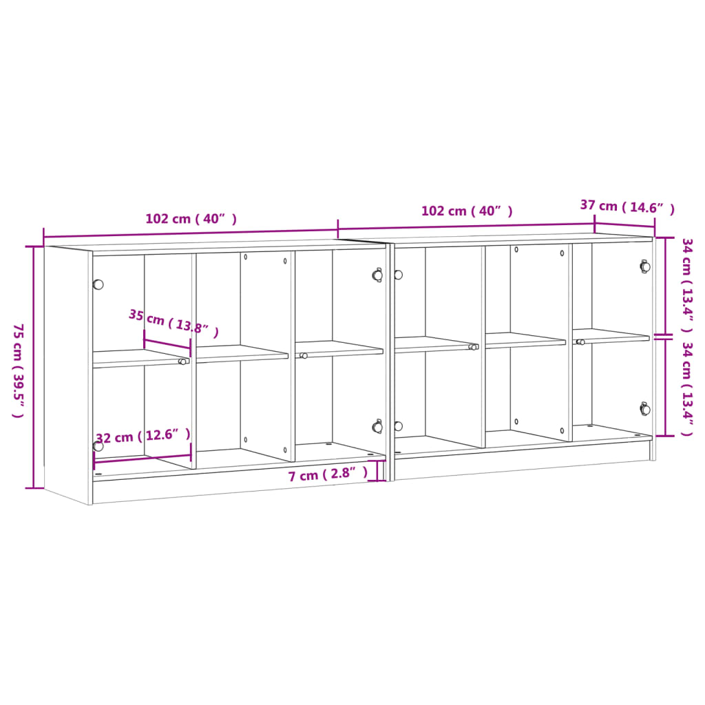 Boekenkast met deuren 204x37x75 cm hout sonoma eikenkleurig is nu te koop bij PeponiXL, paradijselijk wonen!