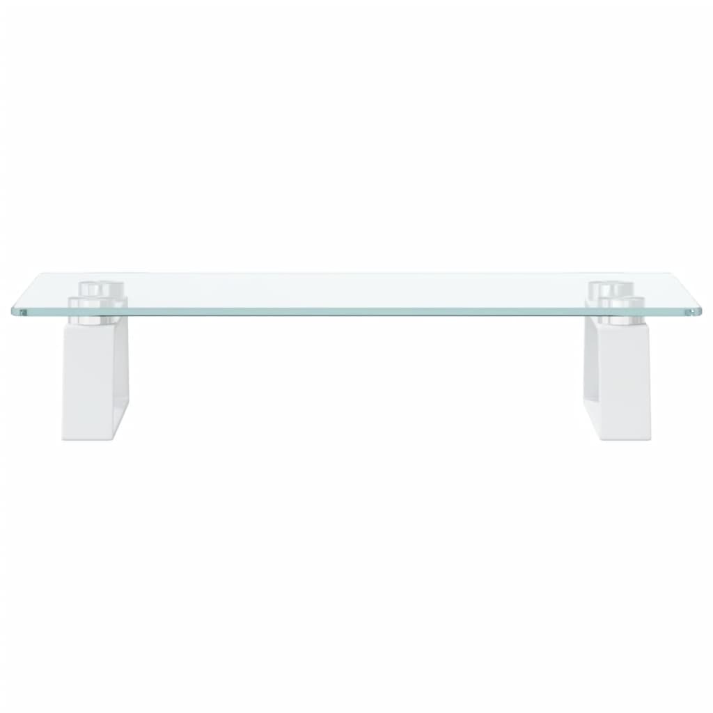 Monitorstandaard 40x20x8 cm gehard glas en metaal wit is nu te koop bij PeponiXL, paradijselijk wonen!
