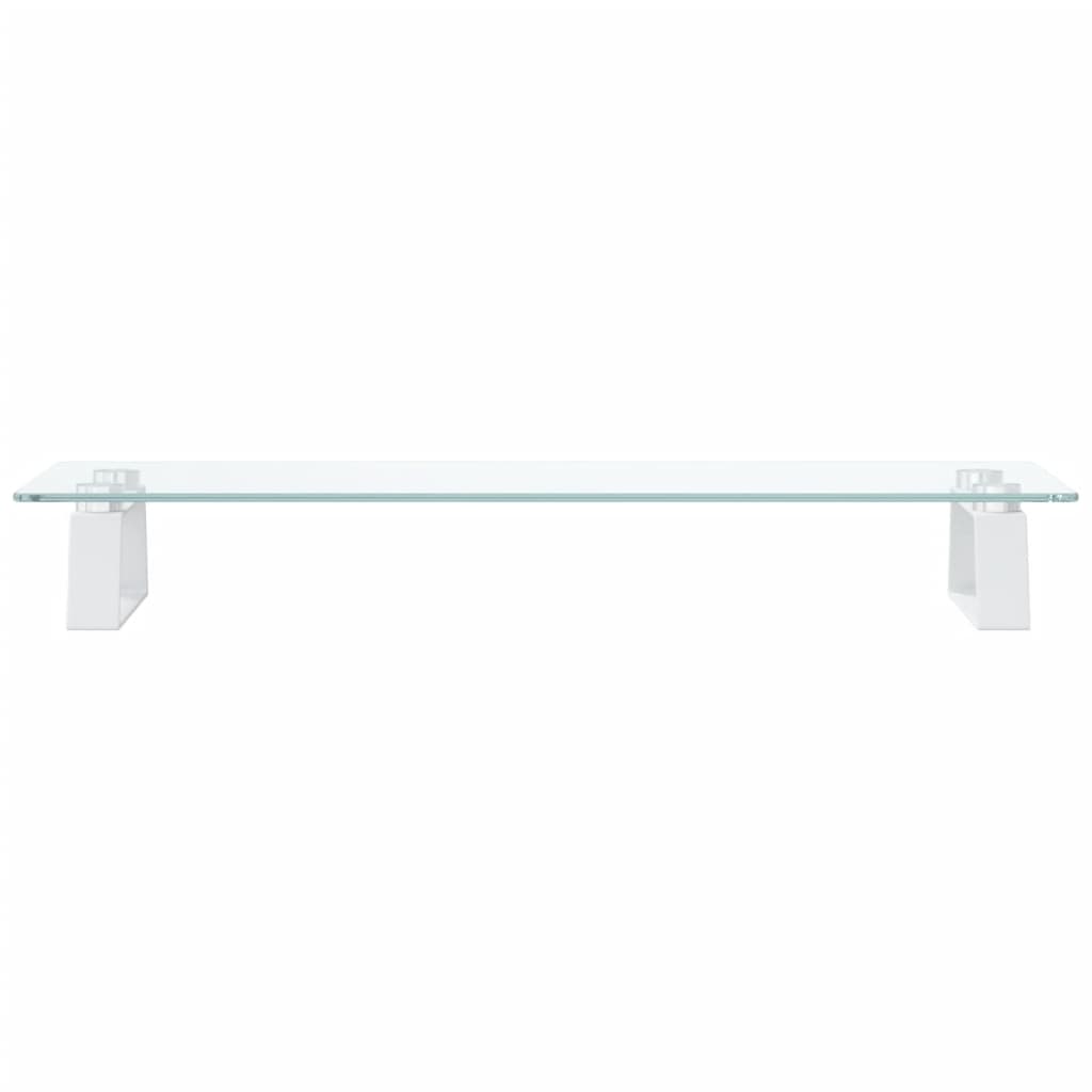 Monitorstandaard 60x20x8 cm gehard glas en metaal wit is nu te koop bij PeponiXL, paradijselijk wonen!