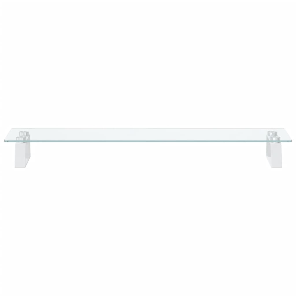 Monitorstandaard 80x20x8 cm gehard glas en metaal wit is nu te koop bij PeponiXL, paradijselijk wonen!