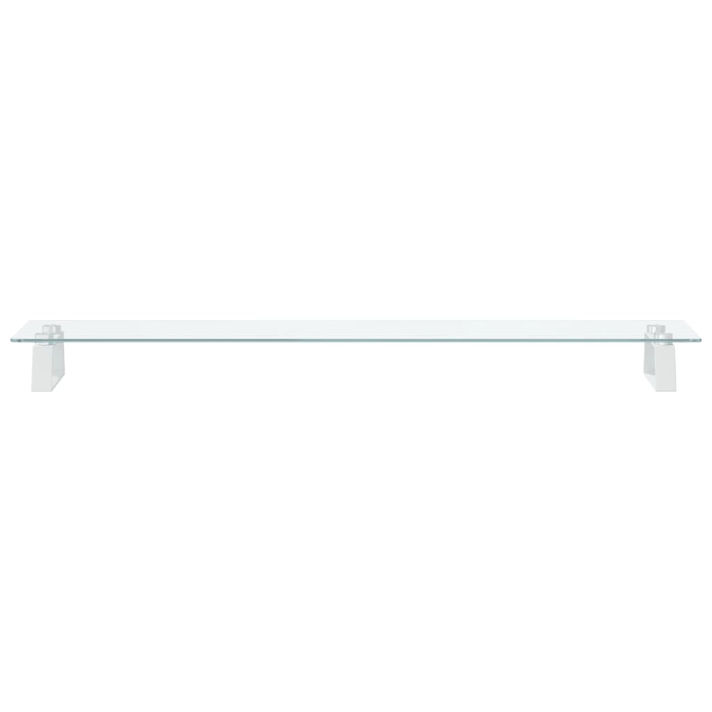 Monitorstandaard 100x20x8 cm gehard glas en metaal wit is nu te koop bij PeponiXL, paradijselijk wonen!