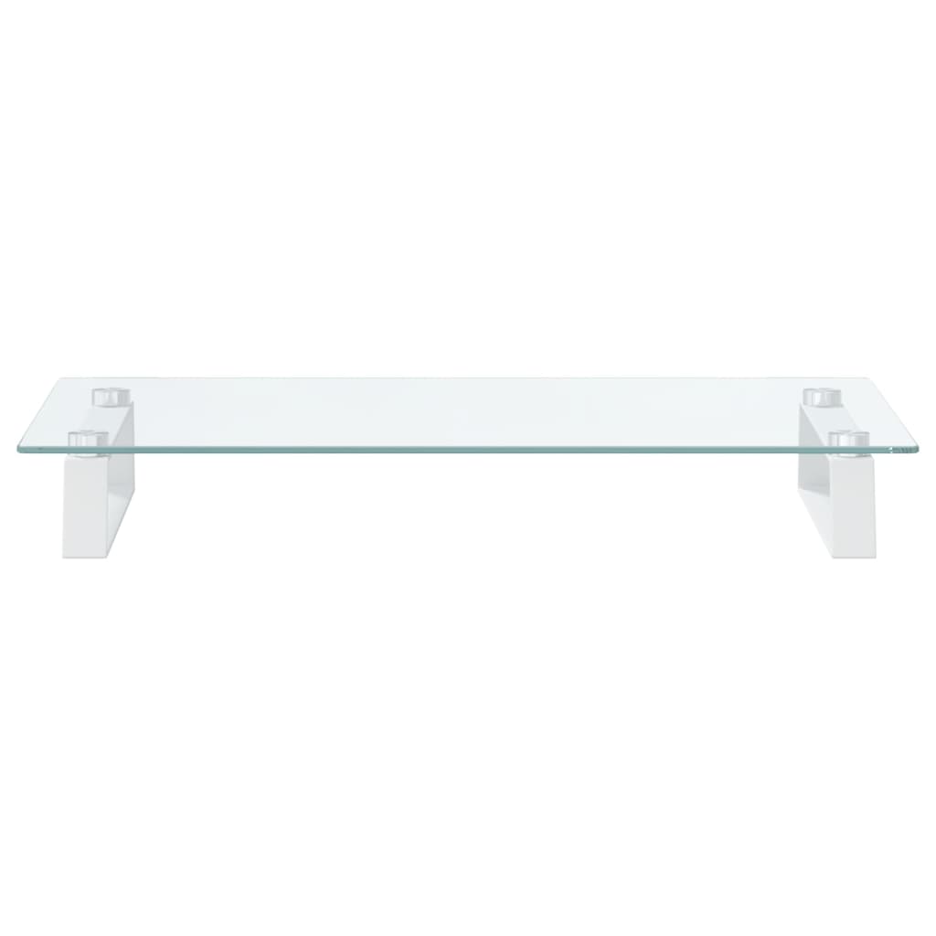 Monitorstandaard 60x35x8 cm gehard glas en metaal wit is nu te koop bij PeponiXL, paradijselijk wonen!