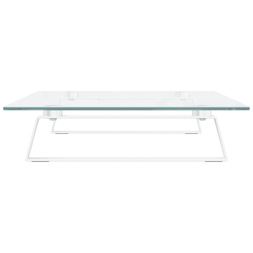 Monitorstandaard 60x35x8 cm gehard glas en metaal wit is nu te koop bij PeponiXL, paradijselijk wonen!