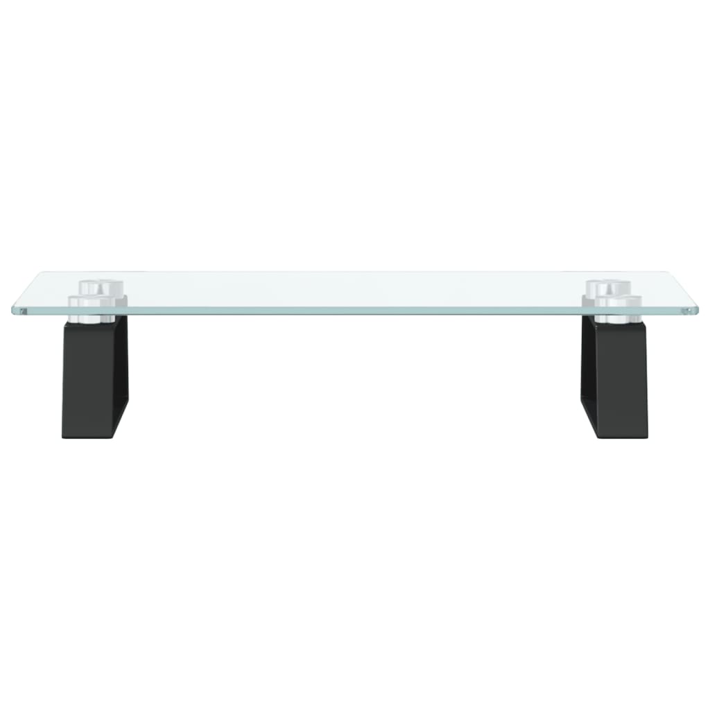 Monitorstandaard 40x20x8 cm gehard glas en metaal zwart is nu te koop bij PeponiXL, paradijselijk wonen!