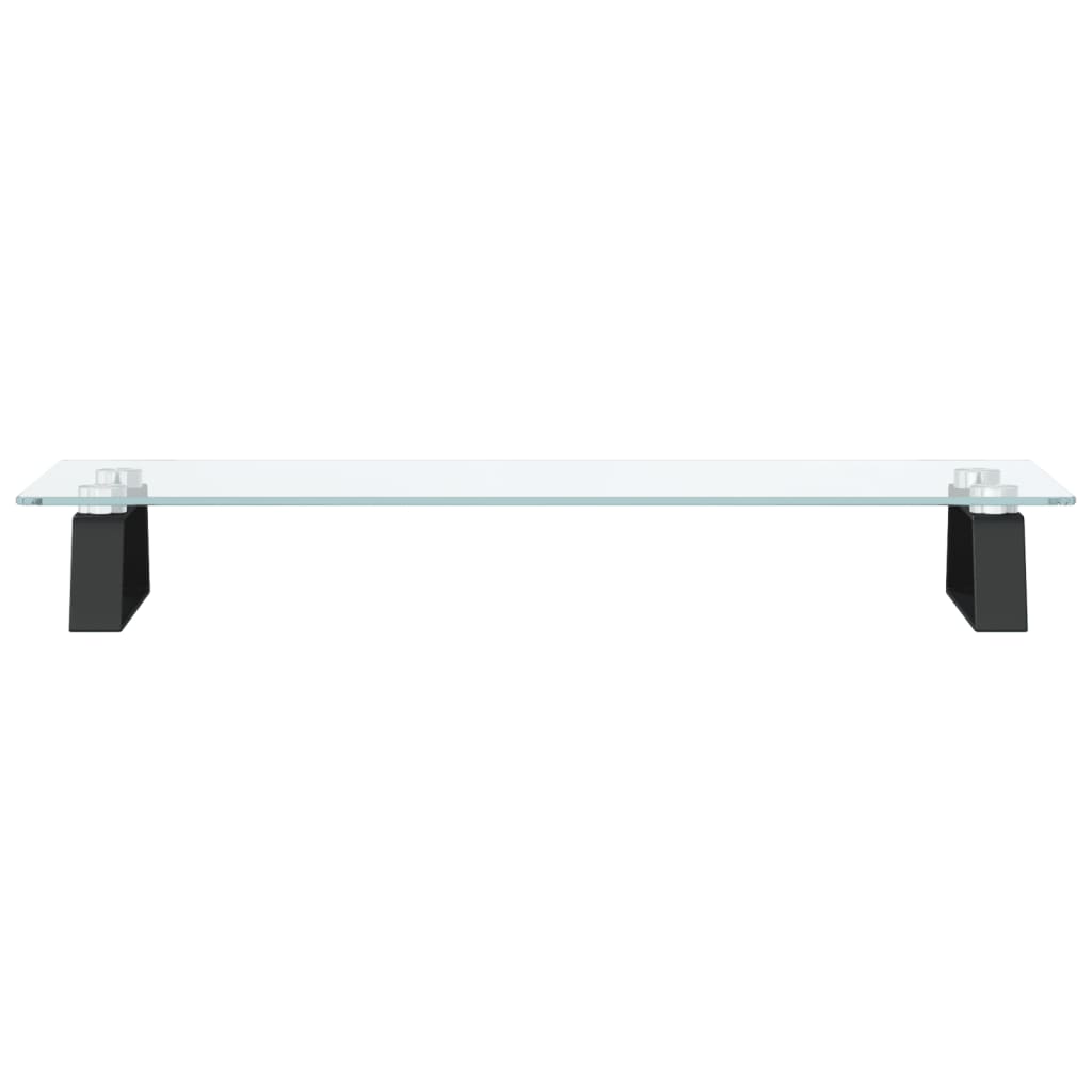 Monitorstandaard 60x20x8 cm gehard glas en metaal zwart is nu te koop bij PeponiXL, paradijselijk wonen!
