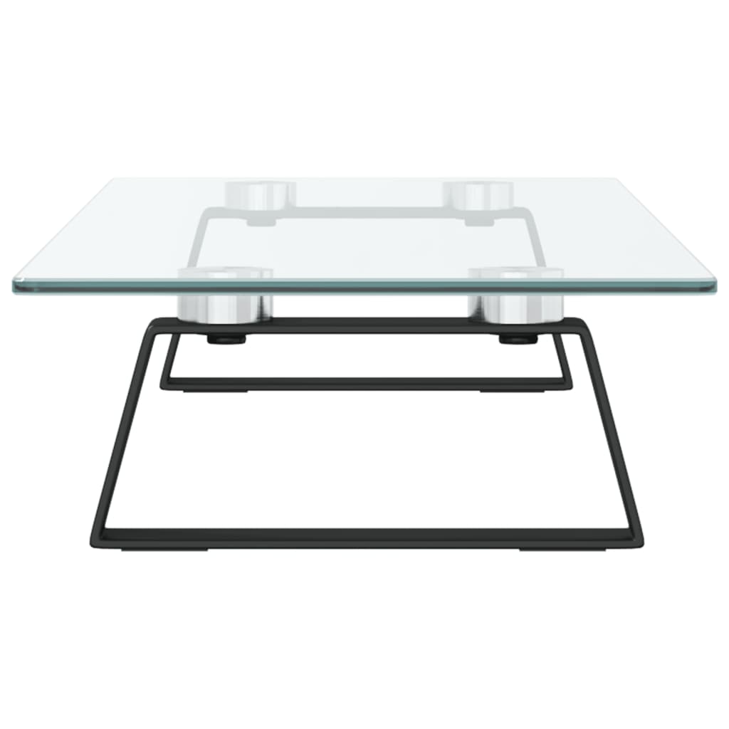 Monitorstandaard 60x20x8 cm gehard glas en metaal zwart is nu te koop bij PeponiXL, paradijselijk wonen!