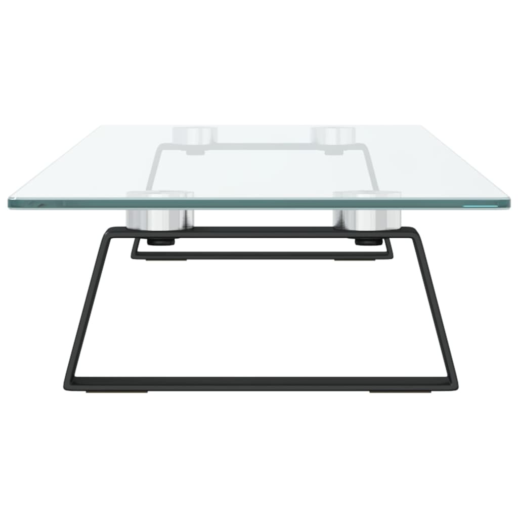 Monitorstandaard 80x20x8 cm gehard glas en metaal zwart is nu te koop bij PeponiXL, paradijselijk wonen!