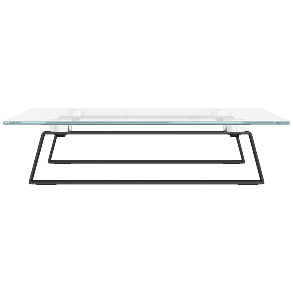 Monitorstandaard 40x35x8 cm gehard glas en metaal zwart is nu te koop bij PeponiXL, paradijselijk wonen!