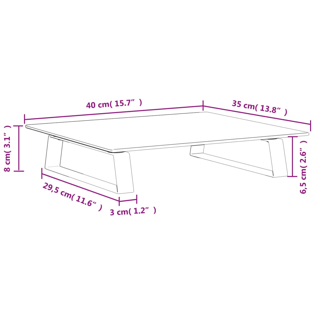Monitorstandaard 40x35x8 cm gehard glas en metaal zwart is nu te koop bij PeponiXL, paradijselijk wonen!