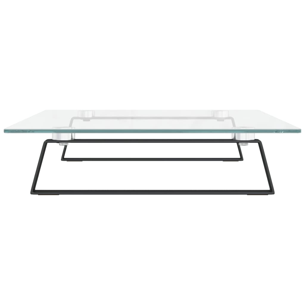 Monitorstandaard 60x35x8 cm gehard glas en metaal zwart is nu te koop bij PeponiXL, paradijselijk wonen!