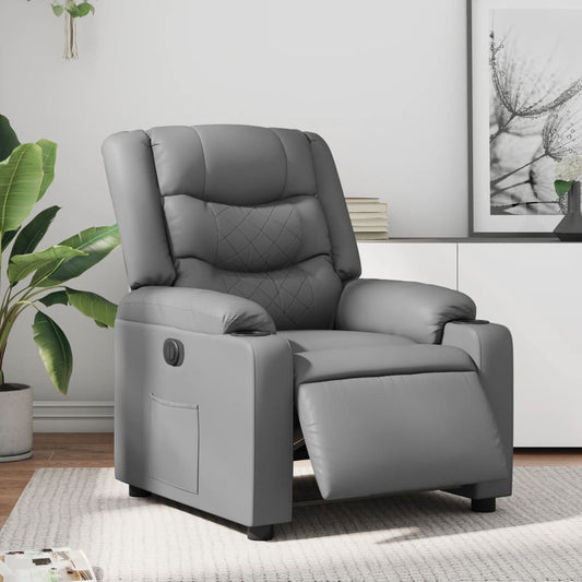 Fauteuil verstelbaar elektrisch kunstleer grijs is nu te koop bij PeponiXL, paradijselijk wonen!