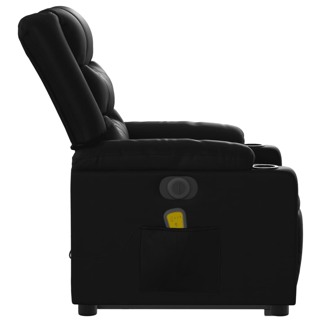 Sta-op-massagestoel elektrisch kunstleer zwart is nu te koop bij PeponiXL, paradijselijk wonen!