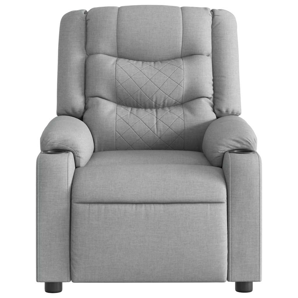 Fauteuil elektrisch verstelbaar stof lichtgrijs