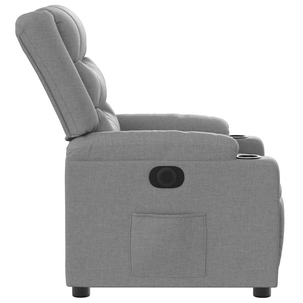 Fauteuil elektrisch verstelbaar stof lichtgrijs