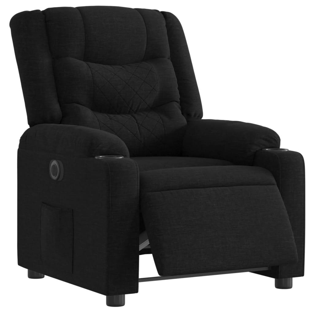 Fauteuil verstelbaar elektrisch stof zwart is nu te koop bij PeponiXL, paradijselijk wonen!