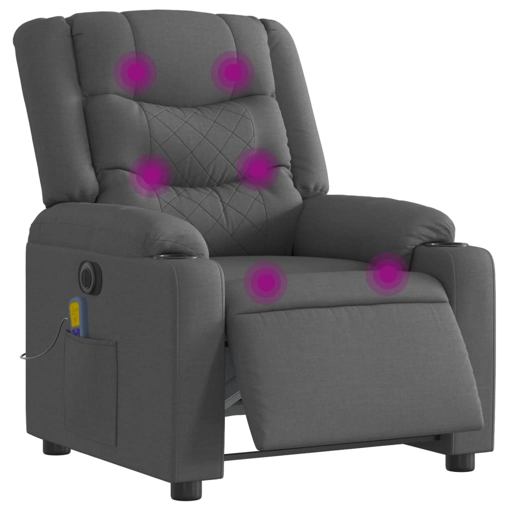 Massagestoel elektrisch verstelbaar stof donkergrijs is nu te koop bij PeponiXL, paradijselijk wonen!