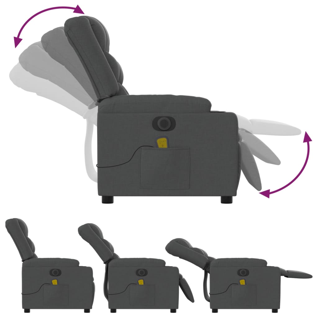 Massagestoel elektrisch verstelbaar stof donkergrijs is nu te koop bij PeponiXL, paradijselijk wonen!