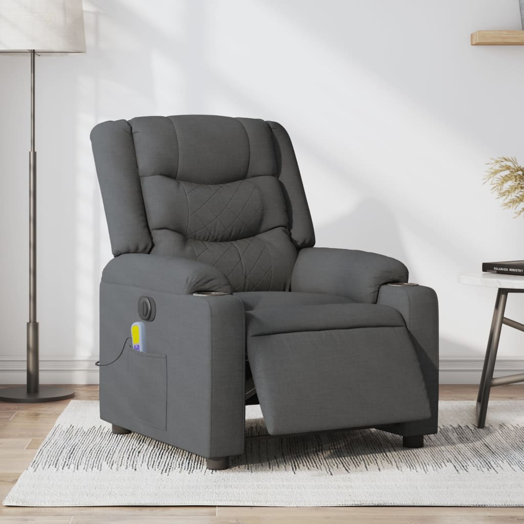 Massagestoel elektrisch verstelbaar stof donkergrijs is nu te koop bij PeponiXL, paradijselijk wonen!