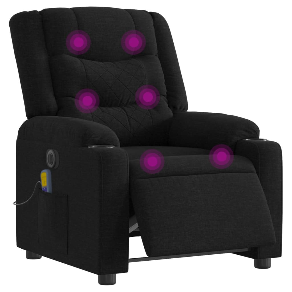 Massagestoel elektrisch verstelbaar stof zwart is nu te koop bij PeponiXL, paradijselijk wonen!
