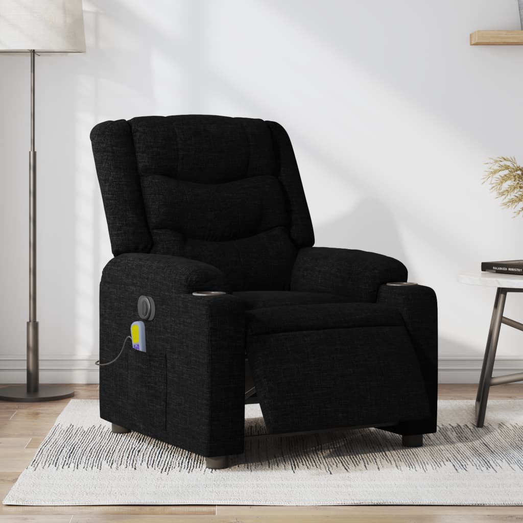 Massagestoel elektrisch verstelbaar stof zwart is nu te koop bij PeponiXL, paradijselijk wonen!
