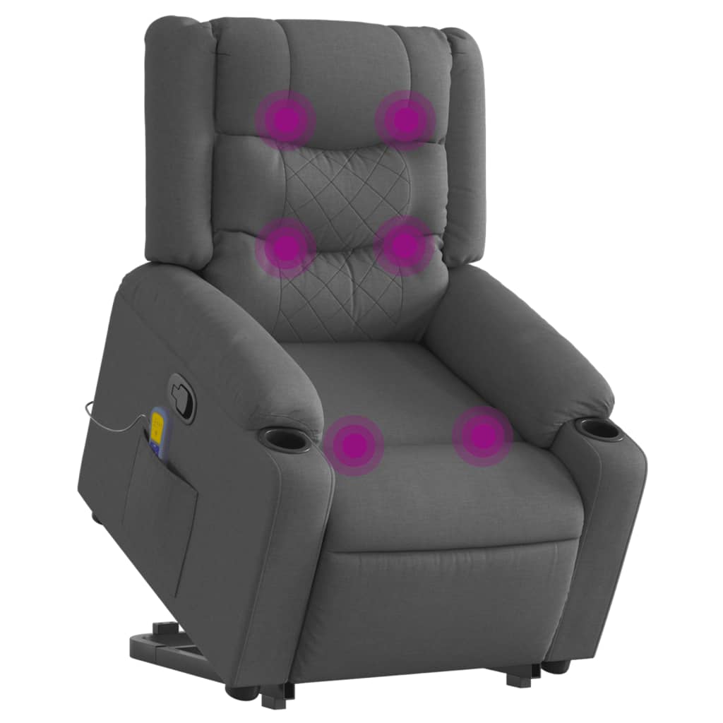 Sta-op-massagestoel verstelbaar stof donkergrijs is nu te koop bij PeponiXL, paradijselijk wonen!