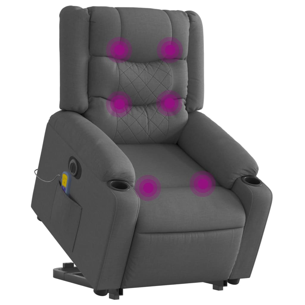 Sta-op-massagestoel elektrisch verstelbaar stof donkergrijs is nu te koop bij PeponiXL, paradijselijk wonen!