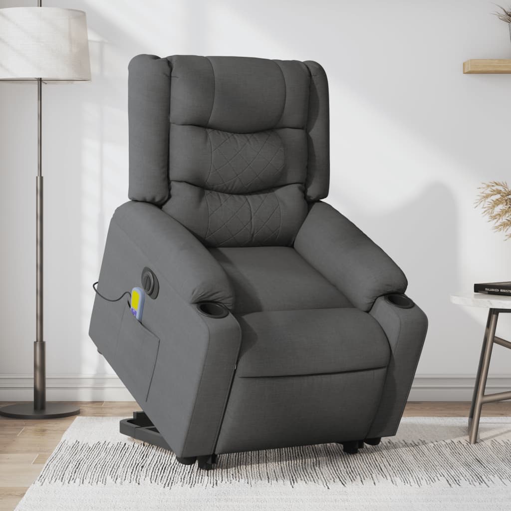 Sta-op-massagestoel elektrisch verstelbaar stof donkergrijs is nu te koop bij PeponiXL, paradijselijk wonen!