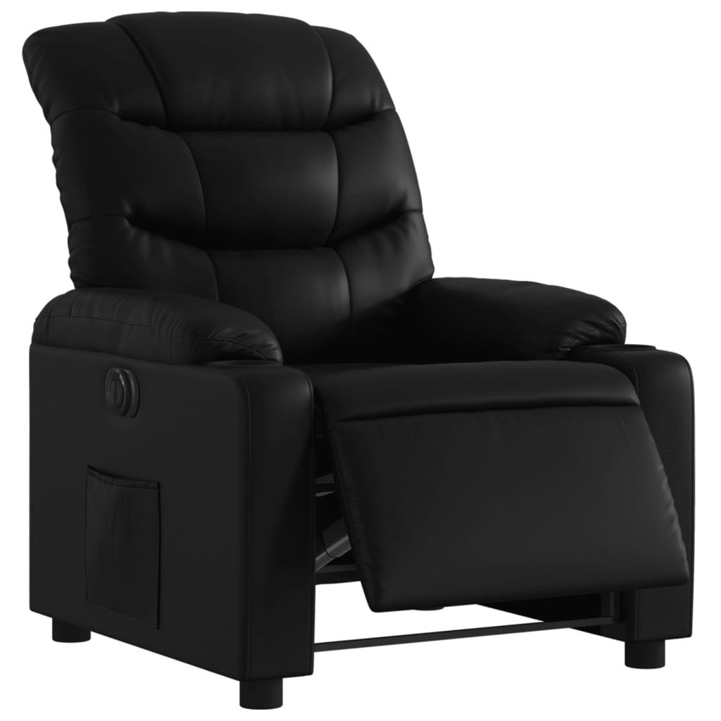 Fauteuil elektrisch verstelbaar kunstleer zwart is nu te koop bij PeponiXL, paradijselijk wonen!