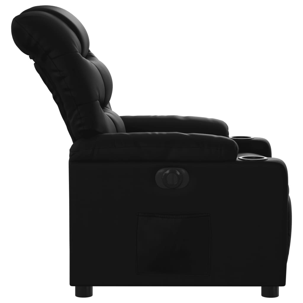 Fauteuil elektrisch verstelbaar kunstleer zwart is nu te koop bij PeponiXL, paradijselijk wonen!