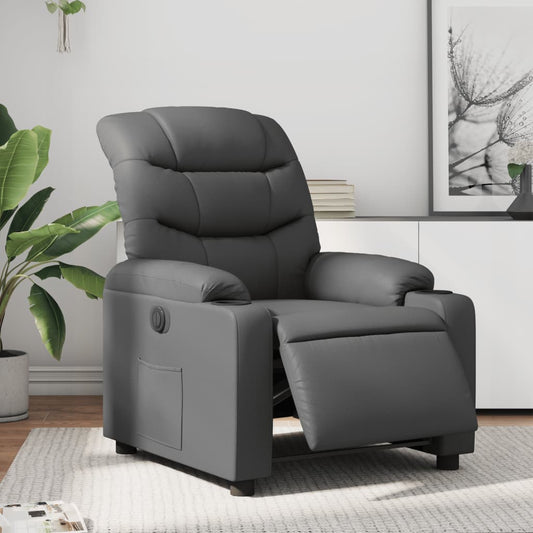 Fauteuil verstelbaar elektrisch kunstleer grijs is nu te koop bij PeponiXL, paradijselijk wonen!