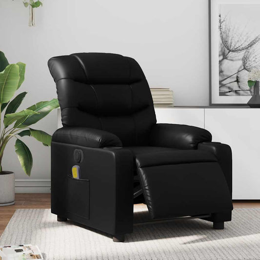 Massagestoel verstelbaar elektrisch kunstleer zwart is nu te koop bij PeponiXL, paradijselijk wonen!