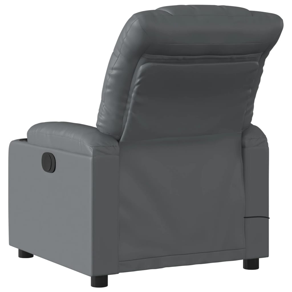 Massagestoel verstelbaar elektrisch kunstleer grijs is nu te koop bij PeponiXL, paradijselijk wonen!